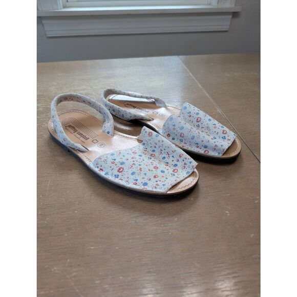 Jeffrey Campbell Avarca White Leather Floral Sandals Women's 39‎ (8) slingback - Picture 1 of 7